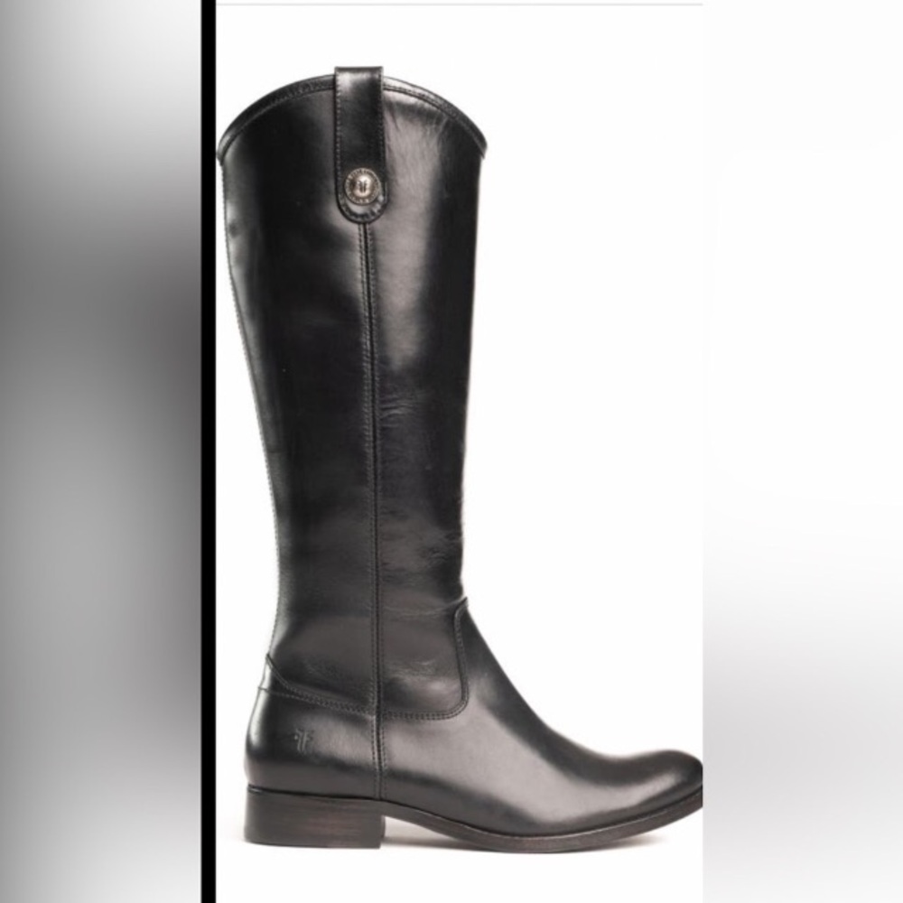 Black Leather Riding Boot - Frye Melissa